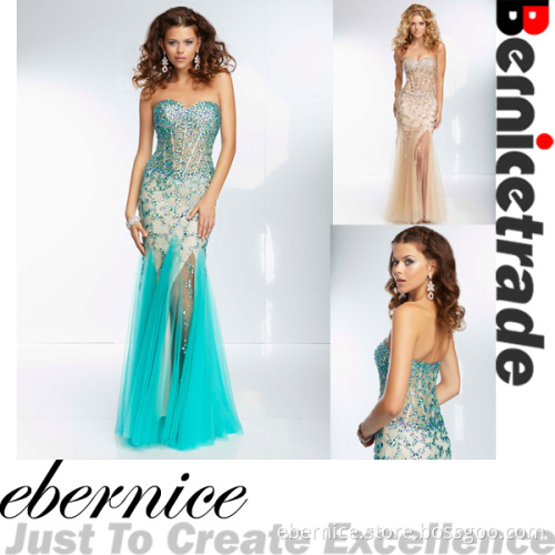 2014 New Beaded See Through Evening Party Gown